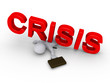 Businessman crushed by crisis word Businessman crushed by crisis word