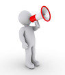 Person shouting through megaphone Person shouting through megaphone