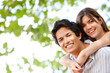 Couple in love outdoors