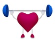 Heart training weight heart health sport concept