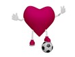 Heart playing football heart health sport concept