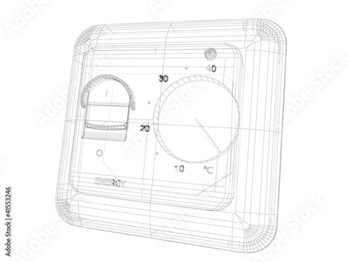 Illustration: Domotica riscaldamento interruttore componente elettrico Domotica riscaldamento interruttore componente elettrico