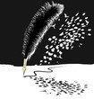 abstract black-white feathers pen abstract black-white feathers pen