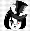 image of an dame in black hat