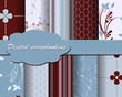 set of vector flower paper for scrapbook