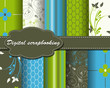 set of vector flower paper for scrapbook