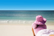 Tourist spending the day enjoying tropical beach Tourist spending the day enjoying tropical beach