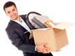 Businessman moving office