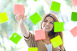 Woman with post-its