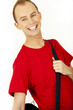 Funny man with a big luggage Funny man with a big luggage