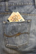 Jeans e tasca posteriore con euro Jeans e tasca posteriore con euro