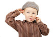Photo: A portrait of a little urchin. Boy shows tongue... A portrait of a little urchin. Boy shows tongue...