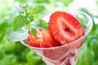 Stevia und Erdbeeren