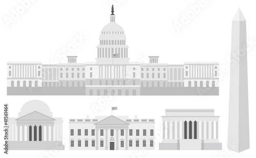 Vector: Washington DC Capitol Buildings and Memorials Washington DC Capitol Buildings and Memorials