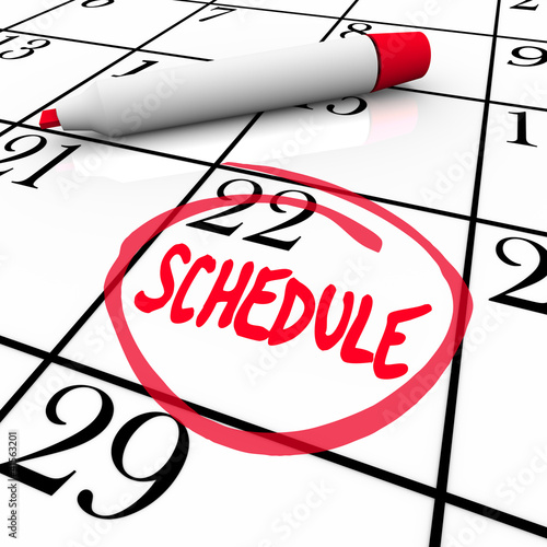 Illustration: Schedule Word Circled on Calendar Appointment Reminder Schedule Word Circled on Calendar Appointment Reminder