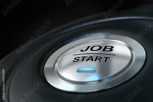 Illustration: employment opportunities, job start button employment opportunities, job start button