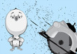 Chick with saw