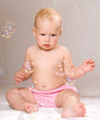 Baby  with bubbles
