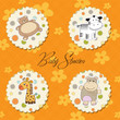 illustration of different toys items for baby