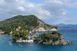 Old Greek orthodox church on island Panagias in Parga