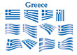 set of flags of Greece vector illustration set of flags of Greece vector illustration
