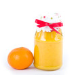 Tangerine and Orange jam on white background