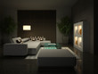 Part of the modern interior in evening