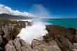 Surf in blowhole Pancake Rocks of Punakaiki, NZ Surf in blowhole Pancake Rocks of Punakaiki, NZ