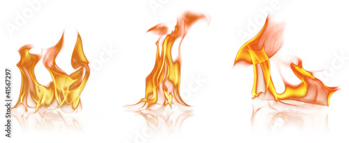 Illustration: Flame tongues, isolated on white background Flame tongues, isolated on white background