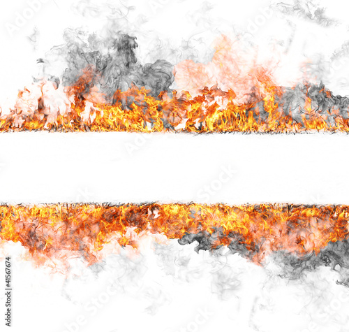 Photo: Fire stripe, isolated on white background Fire stripe, isolated on white background