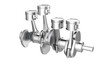 Video: Engine pistons on a crankshaft, isolated, with clipping path Engine pistons on a crankshaft, isolated, with clipping path
