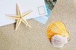 blank postcard on sand