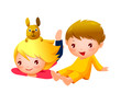 Boy and Girl relaxing