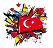 Turkey flag graffiti Ottoman Empire pop art illustration Turkey flag graffiti Ottoman Empire pop art illustration
