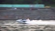 Speed motorboat is moving