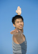 Man doing relaxation exercises