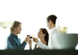 People making a toast with glasses of wine
