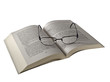 Reading Glasses on an Opened Book