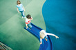 Children on playground equipment