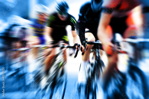 Photo: cyclist race blue cyclist race blue