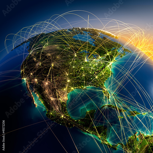 Illustration: Main air routes in North America Main air routes in North America