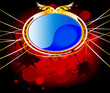 Elegant blue and gold with grunge background