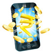 Rupee money phone concept