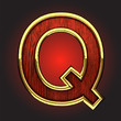 Vector golden figure with red wood