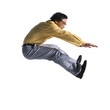 Man jumping, side view