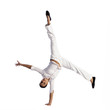 Woman turning cartwheel
