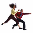 Man and woman jumping