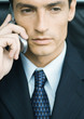 Businessman using cell phone