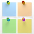 Colorful pushpin and note paper2
