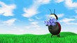 Ladybird carries flowers Ladybird carries flowers